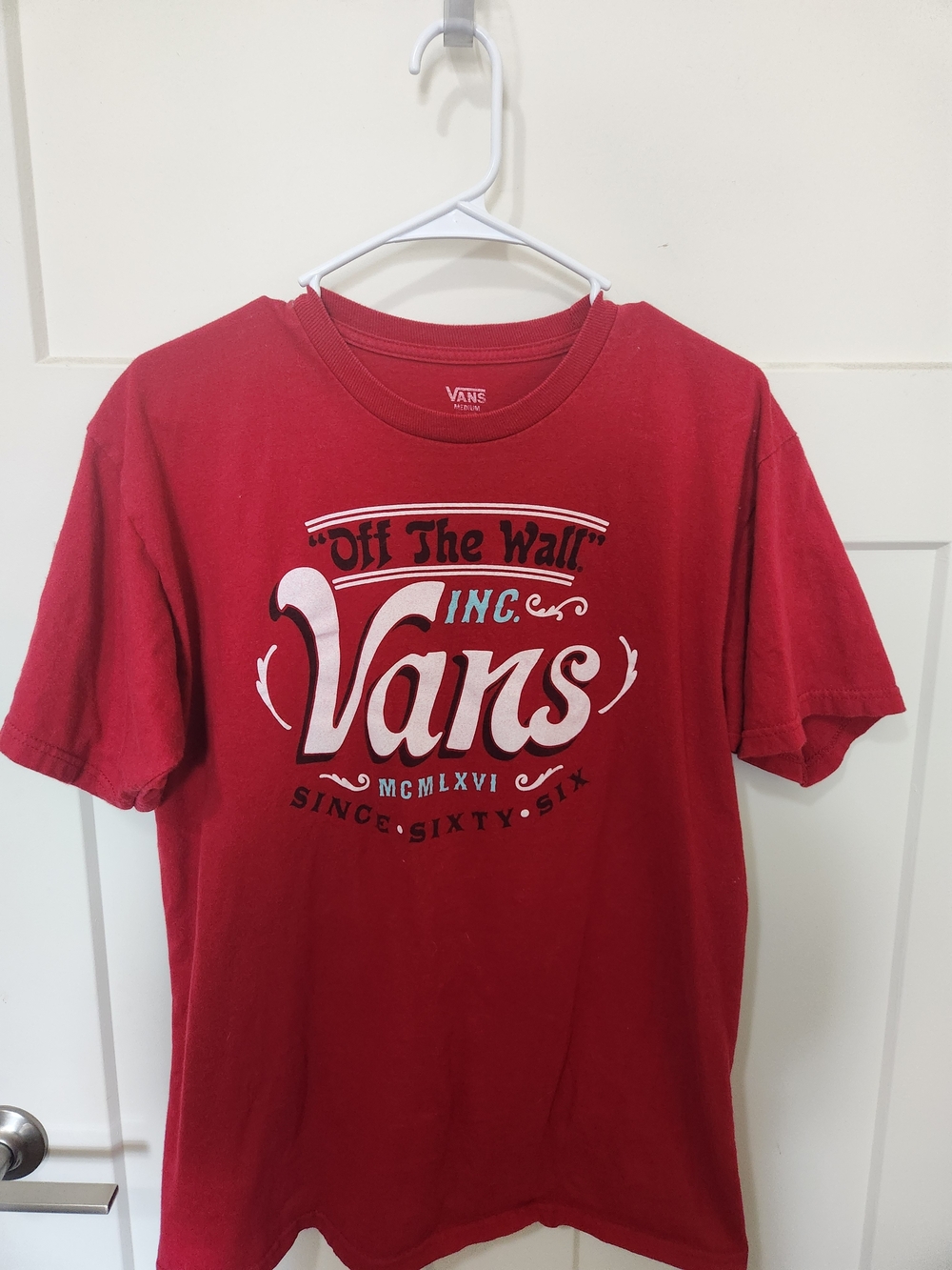 Vans Mens Red 'Off The Wall' Logo T-Shirt - Size M